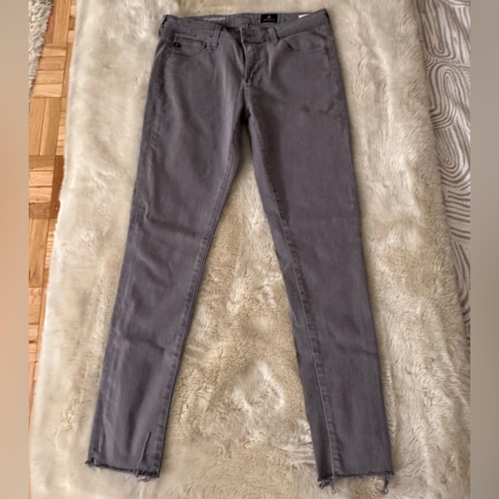 AG— Skinny Grey Jeans, Raw Hem, size 27R